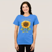 Frieden für die Ukraine. Sonnenblumenfriedenszeich Tri-Blend Shirt (Vorderseite voll)