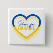 Frieden für die Ukraine Square Button (Vorderseite)