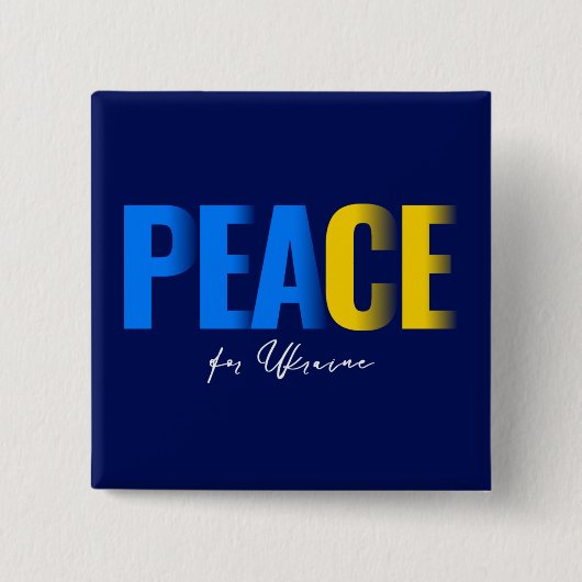 Frieden für die Ukraine Square Button (Vorderseite)
