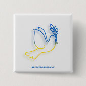 Frieden für die Ukraine Square Button (Vorderseite)