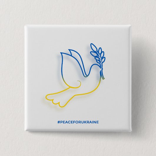 Frieden für die Ukraine Square Button (Vorderseite)