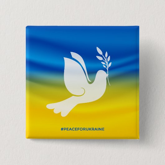 Frieden für die Ukraine Square Button (Vorderseite)