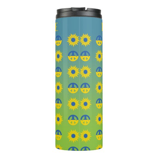 Frieden für die Ukraine - Symbol des Friedens und  Thermosbecher (Rückseite)