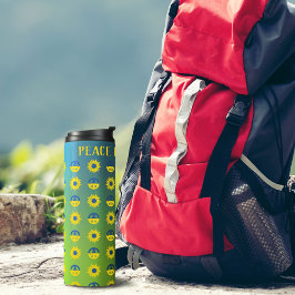 Frieden für die Ukraine - Symbol des Friedens und  Thermosbecher