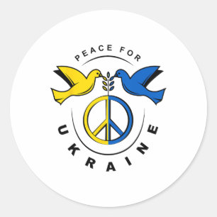 Frieden Für Die Ukraine Taube Ukraine-Flagge Ich S Runder Aufkleber