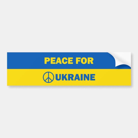 Frieden für die Ukraine - Text-Flag Autoaufkleber (Vorne)