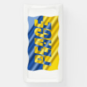 FRIEDEN für die Ukraine über ukrainische Flagge Ke Banner (Vertikal)