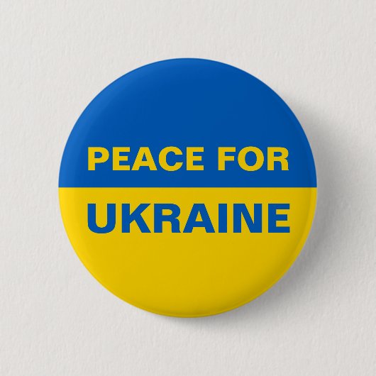 Frieden für die Ukraine - ukrainische Flagge Button (Vorderseite)