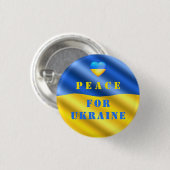Frieden für die Ukraine - ukrainische Flagge - Fre Button (Vorne & Hinten)