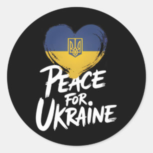 Frieden Für Die Ukraine Ukrainische Flagge Herzsym Runder Aufkleber