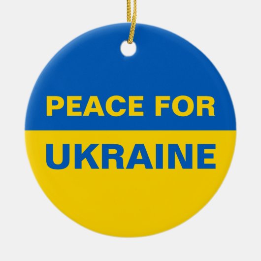 Frieden für die Ukraine - ukrainische Flagge Keramik Ornament (Vorne)