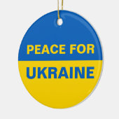 Frieden für die Ukraine - ukrainische Flagge Keramik Ornament (Links)