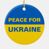 Frieden für die Ukraine - ukrainische Flagge Keramik Ornament (Hinten)