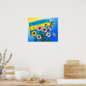 Frieden für die Ukraine | ukrainische Flagge Poster (Küche)