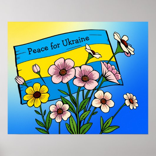 Frieden für die Ukraine | ukrainische Flagge Poster (Vorne)
