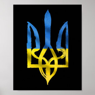 Frieden für die Ukraine Ukrainischer Vintage-Dreiz Poster