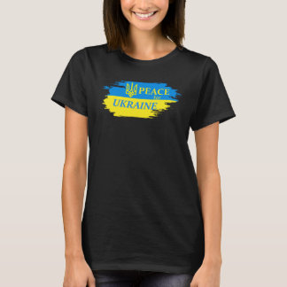 Frieden für die Ukraine ukrainisches Flaggenlogo T-Shirt