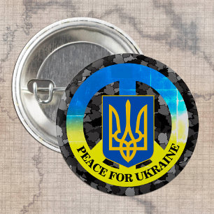 Frieden für die Ukraine und die Ukraine Karte Camo Button