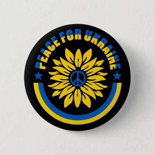Frieden für die Ukraine Zelensky-Sonnenblume Button (Vorderseite)