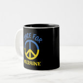 Frieden für die Ukraine Zweifarbige Tasse (Vorderseite Links)
