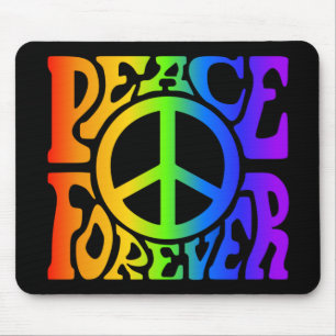 Frieden für immer Vintage Retro Regenbogen Grafik Mousepad