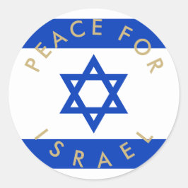 Frieden für Israel Flaggenbenutzertext Runder Aufkleber
