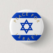 Frieden für Israel goldener Zolltext und israelisc Button (Vorderseite)