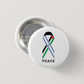 Frieden für Israel und Palästina Flaggenband weiß Button (Vorne & Hinten)