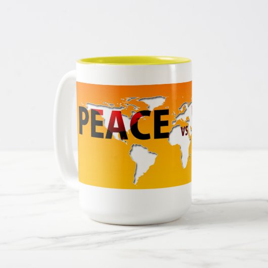 Frieden gegen Krieg - Tasse (Vorderseite Links)