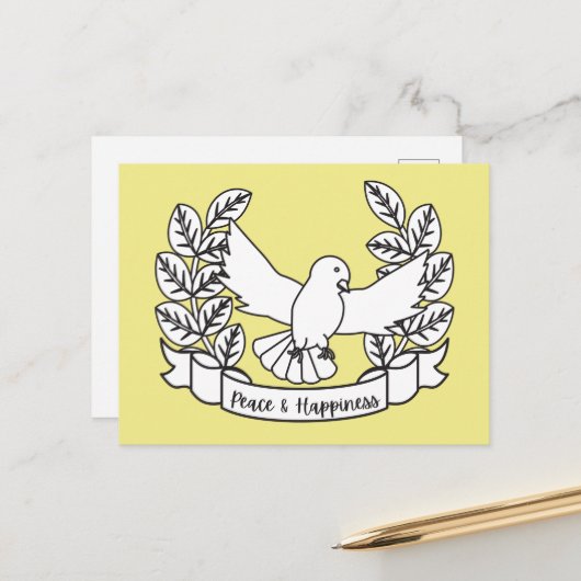 FRIEDEN & GLÜCK POSTKARTE (Vorderseite/Rückseite Beispiel)