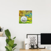 Frieden - Goldene und Smaragdgrüne Ruhe Poster (Heimbüro)