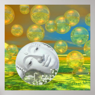 Frieden - Goldene und Smaragdgrüne Ruhe Poster