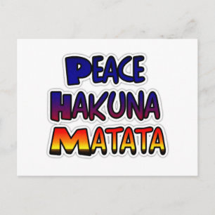 Frieden Hakuna Matata Farbverlauf Kunst Postkarte