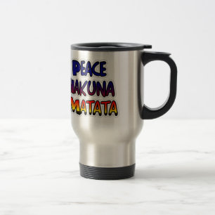 Frieden Hakuna Matata Farbverlauf Kunst Reisebecher