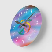 Frieden heraus runde wanduhr (Winkel)