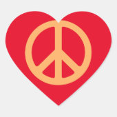 Frieden Herz-Aufkleber (Vorderseite)