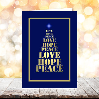 Frieden, Hoffnung Liebe Einzigartige Weihnachtskar Feiertagskarte