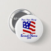 Frieden, Hoffnung, Obama-Schaltflächen ändern Button (Vorne & Hinten)