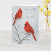 Frieden, Hoffnung und Liebe Roter Vogel Karte (Gelbe Blume)