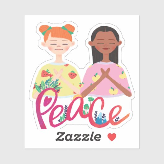 FRIEDEN I Gebet um Weltfrieden Aufkleber (Blatt)