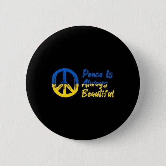 Frieden Ich stehe mit Unterstützung für die Ukrain Button (Vorderseite)
