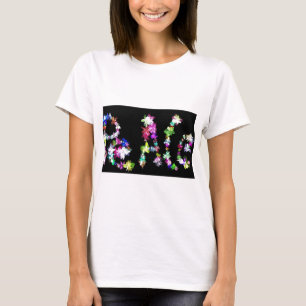 "FRIEDEN" im Blumen Kunst Druck T-Shirt