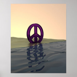 Frieden im digitalen Beach-Art-Poster Poster