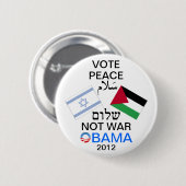 Frieden im Mittlere Ostenobama-Knopf Button (Vorne & Hinten)