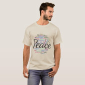 "Frieden" in 50 Sprachen T-Shirt (Vorne ganz)