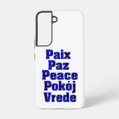 Frieden in ausländischen Sprachen Herz Blue Black Samsung Galaxy Hülle (Rückseite)