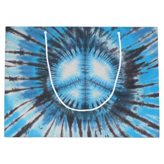 Frieden in blauer Krawatte Große Geschenktüte (Vorderseite)