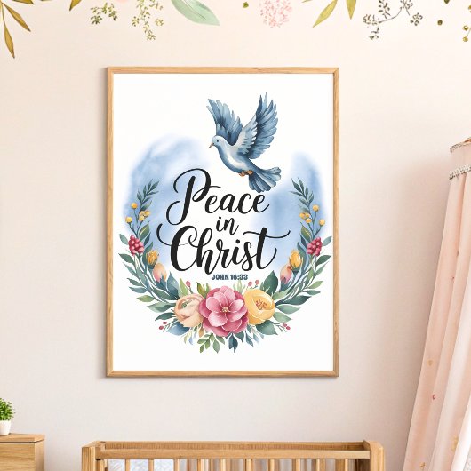 Frieden in Christus Boho Christliches Kinderzimmer Poster