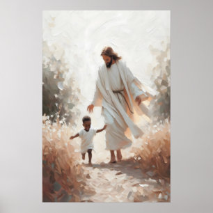 Frieden in Christus Jesus und schwarzes Kind chris Poster