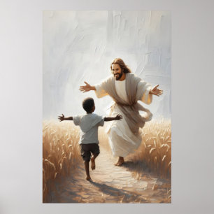 Frieden in Christus Jesus und Schwarzes Kind Chris Poster